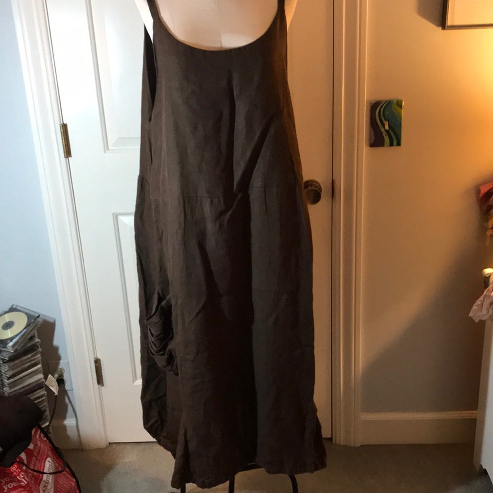 Tina Givens brown linen dress